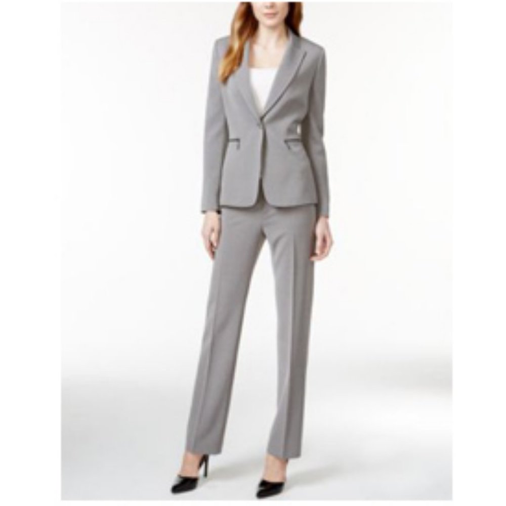Tahari - Grey Zipper Pocket Blazer- Size 8P